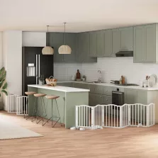   vidaXL fehér nyárfa 15 paneles összecsukható kutyakapu ajtóval 750 cm