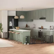   vidaXL fekete nyárfa 9 paneles összecsukható kutyakapu ajtóval 450 cm