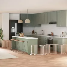   vidaXL nyárfa 12 paneles összecsukható kutyakapu ajtóval 960 cm