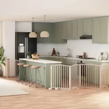   vidaXL nyárfa 8 paneles összecsukható kutyakapu ajtóval 640 cm