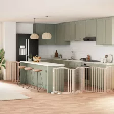   vidaXL nyárfa 12 paneles összecsukható kutyakapu ajtóval 960 cm