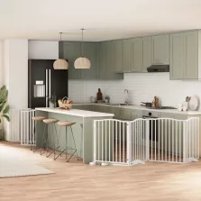   vidaXL fehér nyárfa 12 paneles összecsukható kutyakapu ajtóval 960 cm