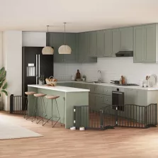   vidaXL fekete nyárfa 8 paneles összecsukható kutyakapu ajtóval 640 cm