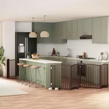   vidaXL barna nyárfa 8 paneles összecsukható kutyakapu ajtóval 640 cm