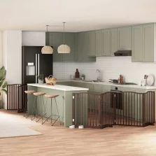   vidaXL barna nyárfa 12 paneles összecsukható kutyakapu ajtóval 960 cm