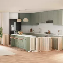   vidaXL nyárfa 12 paneles összecsukható kutyakapu ajtóval 600 cm