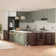   vidaXL barna nyárfa 9 paneles összecsukható kutyakapu ajtóval 450 cm