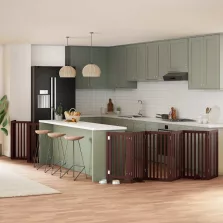   vidaXL barna nyárfa 12 paneles összecsukható kutyakapu ajtóval 600 cm