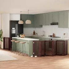   vidaXL barna nyárfa 15 paneles összecsukható kutyakapu ajtóval 750 cm