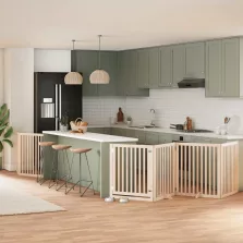   vidaXL nyárfa 8 paneles összecsukható kutyakapu ajtóval 640 cm