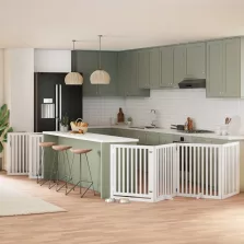   vidaXL fehér nyárfa 12 paneles összecsukható kutyakapu ajtóval 960 cm