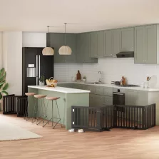   vidaXL fekete nyárfa 12 paneles összecsukható kutyakapu ajtóval 960 cm