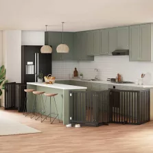   vidaXL fekete nyárfa 12 paneles összecsukható kutyakapu ajtóval 960 cm