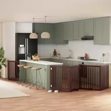   vidaXL barna nyárfa 8 paneles összecsukható kutyakapu ajtóval 640 cm