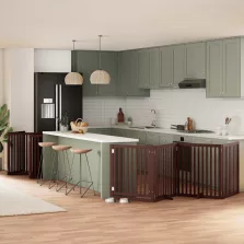   vidaXL barna nyárfa 12 paneles összecsukható kutyakapu ajtóval 960 cm