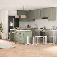   vidaXL fehér nyárfa 9 paneles összecsukható kutyakapu ajtóval 450 cm