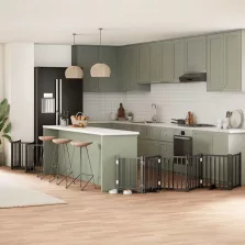   vidaXL fekete nyárfa 15 paneles összecsukható kutyakapu ajtóval 750 cm