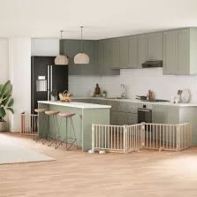   vidaXL nyárfa 12 paneles összecsukható kutyakapu ajtóval 960 cm