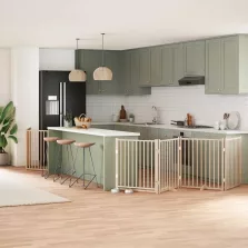   vidaXL nyárfa 8 paneles összecsukható kutyakapu ajtóval 640 cm