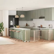   vidaXL nyárfa 12 paneles összecsukható kutyakapu ajtóval 960 cm