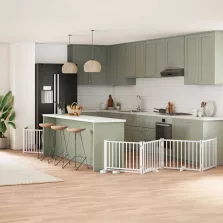   vidaXL fehér nyárfa 6 paneles összecsukható kutyakapu ajtóval 480 cm