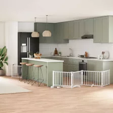   vidaXL fehér nyárfa 8 paneles összecsukható kutyakapu ajtóval 640 cm