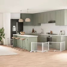   vidaXL fehér nyárfa 12 paneles összecsukható kutyakapu ajtóval 960 cm