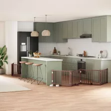   vidaXL barna nyárfa 12 paneles összecsukható kutyakapu ajtóval 960 cm