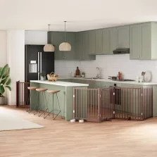   vidaXL barna nyárfa 12 paneles összecsukható kutyakapu ajtóval 960 cm