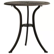   vidaXL bronzszínű öntött alumínium kerti asztal 62 x 62 x 65 cm
