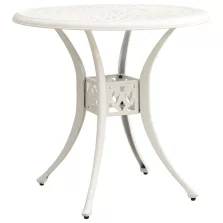   vidaXL fehér öntött alumínium kerti asztal 78 x 78 x 72 cm