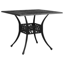   vidaXL fekete öntött alumínium kerti asztal 90 x 90 x 73 cm