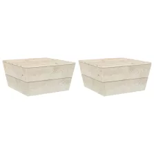   vidaXL 2 db impregnált lucfenyő kerti asztal 60 x 60 x 30 cm