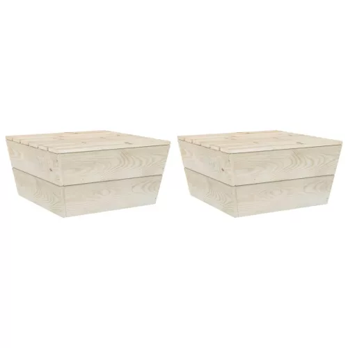 vidaXL 2 db impregnált lucfenyő kerti asztal 60 x 60 x 30 cm