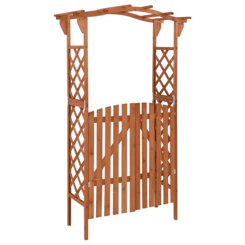 vidaXL tömör fenyőfa pergola kapuval 116 x 40 x 204 cm