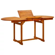   vidaXL tömör akácfa kerti étkezőasztal (120-170) x 80 x 75 cm