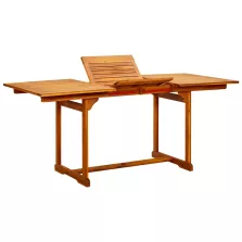   vidaXL tömör akácfa kerti étkezőasztal (120-170) x 80 x 75 cm