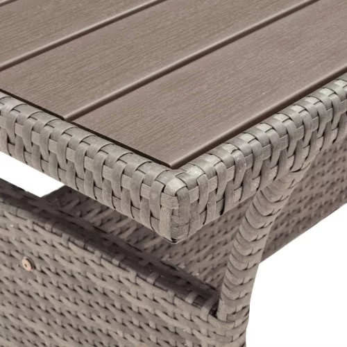 vidaXL szürke polyrattan kerti asztal 120 x 70 x 66 cm