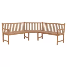 vidaXL tömör tíkfa kerti sarokpad 185 x 185 x 90 cm