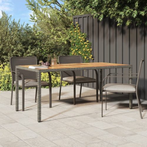 vidaXL szürke polyrattan és akácfa kerti asztal 190 x 90 x 75 cm