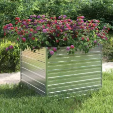   vidaXL ezüstszínű horganyzott acél kerti magaságyás 100 x 100 x 77 cm