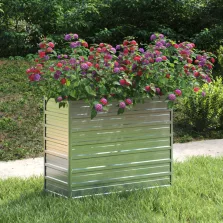   vidaXL ezüstszínű horganyzott acél kerti magaságyás 100 x 40 x 77 cm