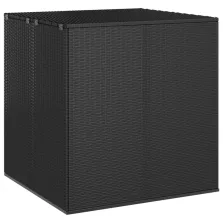   vidaXL fekete polyrattan kerti párnatartó doboz 100 x 97,5 x 104 cm