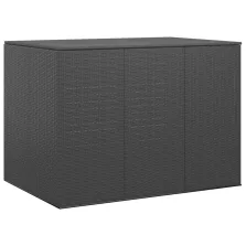   vidaXL fekete polyrattan kerti párnatartó doboz 145 x 100 x 103 cm