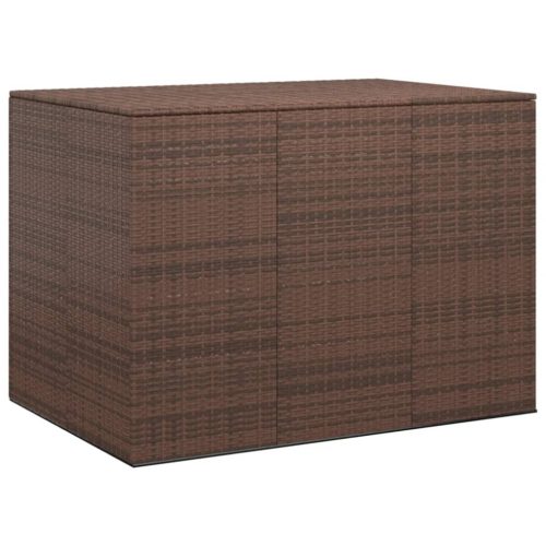 vidaXL barna polyrattan kerti párnatartó doboz 145 x 100 x 103 cm