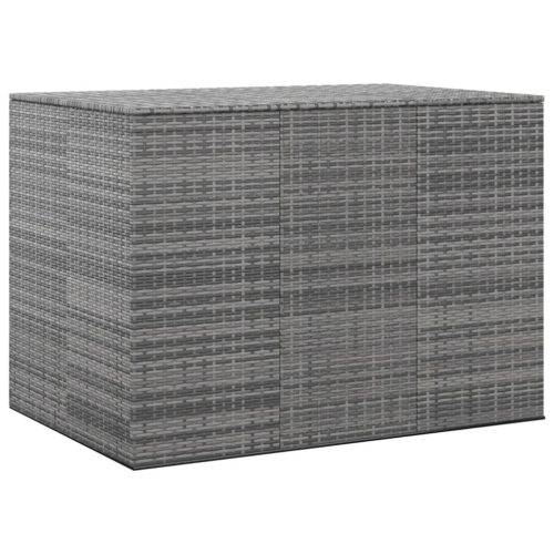 vidaXL szürke polyrattan kerti párnatartó doboz 145 x 100 x 103 cm