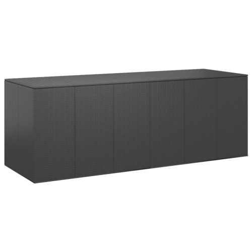 vidaXL fekete polyrattan kerti párnatartó doboz 291 x 100,5 x 104 cm