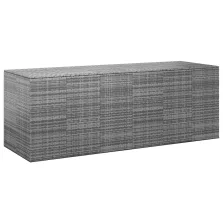   vidaXL szürke polyrattan kerti párnatartó doboz 291 x 100,5 x 104 cm
