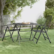   vidaXL antracitszürke expandált fém hálós kerti asztal 80 x 80 x 72 cm