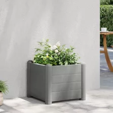 vidaXL kőszürke kerti PP magaságyás 43 x 43 x 35 cm
